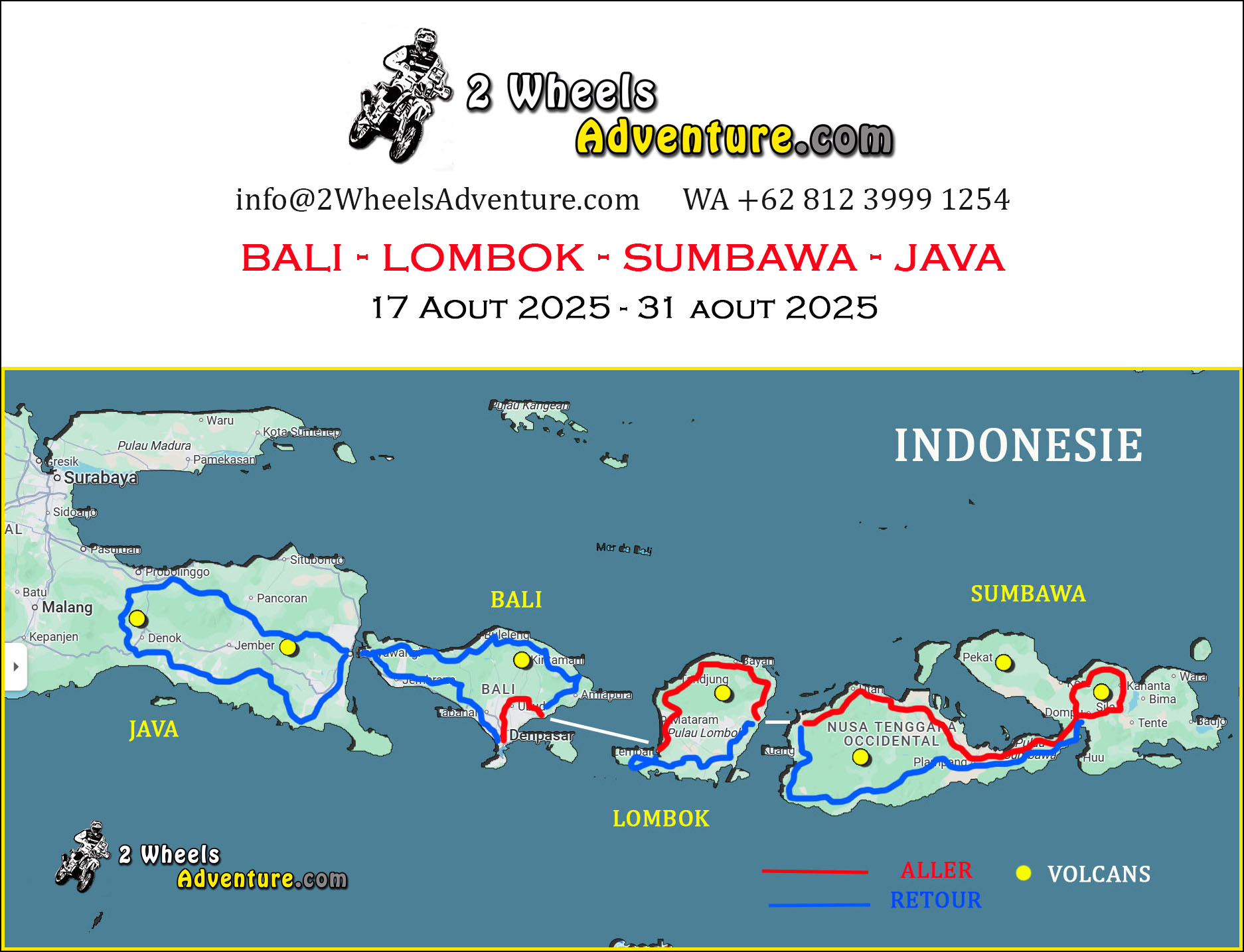 voyage moto Lombok Sumbawa Java